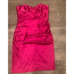 David’s bridal hot pink silk dress. 💗